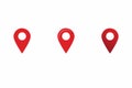 Map pointer icons set. Royalty Free Stock Photo