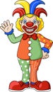 Cute clown cartoon waving hand Royalty Free Stock Photo