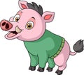 Cute pig cartoon wearing clothes Royalty Free Stock Photo