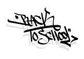 graffiti tag design style word BACK TO SCHOOL Royalty Free Stock Photo