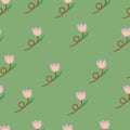 Seamless pattern cartoon purple tulip Royalty Free Stock Photo