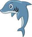 Cute blue dolphin cartoon jumping Royalty Free Stock Photo