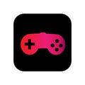 Game icon illustrated with black background with pink color