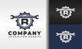 letter R gear wrench logo Royalty Free Stock Photo