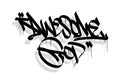 Basic RGB AWESOME GOD word graffiti tag style Royalty Free Stock Photo