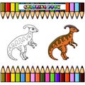 Cartoon parasaurolophus for coloring book