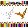 Cartoon Pteranodonflying for coloring book Royalty Free Stock Photo