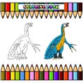 Cartoon Therizinosaurus for coloring book