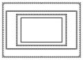 Set of rectangular narrow black frames for page decoration, title, card