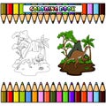 Cartoon Deinocheirus for coloring book