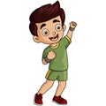 Cute little muay thai fighter cartoon