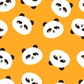 Seamless cute panda pattern for fabric prints, textiles, gift wrapping paper