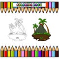 Volcano mountain for coloring book Royalty Free Stock Photo