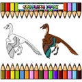 Cartoon archaeopteryx for coloring book