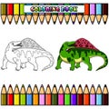 Cartoon Dimetrodon for coloring book