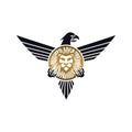 Eagle with lion as logo design