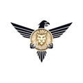 Eagle with lion as logo design Royalty Free Stock Photo