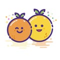 Cute vector oranges on a white background.