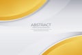 Abstract elegant white and golden wavy vector background