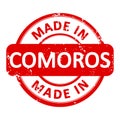 Made In COMOROS Round Red Stamp Grunge Seal Isolated Vector