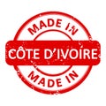 Made In CÃTE DâIVOIRE Round Red Stamp Grunge Seal Isolated Vector