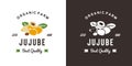 vintage jujube fruit logo illustration suitable for fruit shop and fruit farm