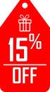 15% off Discount icon Vector graphics Royalty Free Stock Photo