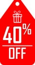 40% off Discount icon Vector graphics Royalty Free Stock Photo