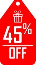 45% off Discount icon Vector graphics Royalty Free Stock Photo