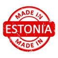 Made In ESTONIA Round Red Stamp Grunge Seal Isolated Vector