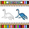 Cartoon Dinosaur plesiosaurus for coloring book Royalty Free Stock Photo