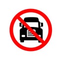 No truck allowed sign isolated on white background Royalty Free Stock Photo