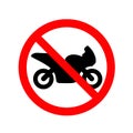 No Motorcycle Allowed Sign Or No Parking Road Sign
