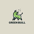 green bull, taurus minimalist simple logo