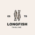 long fish minimalis vintage logo for food