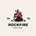 Rock fire vintage minimalist logo