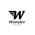 vector simple letter W for wonder