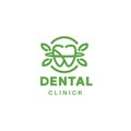 vector simple green dental nature monoline
