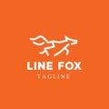simple minimalist wolf monoline,fox line art geometric logo Royalty Free Stock Photo