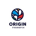 Minimalist origin mandala logo monoline root