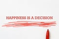 happiness is a decision on white Royalty Free Stock Photo