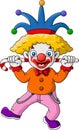 Cute clown cartoon on white background