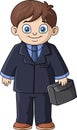 Cute businessman holding a briefcase