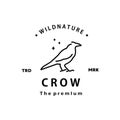 vintage retro hipster crow logo