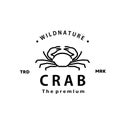 vintage retro hipster crab logo Royalty Free Stock Photo