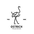 vintage retro hipster ostrich logo
