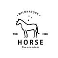vintage retro hipster horse logo