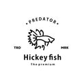 vintage retro hipster hickey fish logo Royalty Free Stock Photo