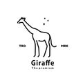 vintage retro hipster giraffe logo