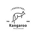 vintage retro hipster kangaroo logo